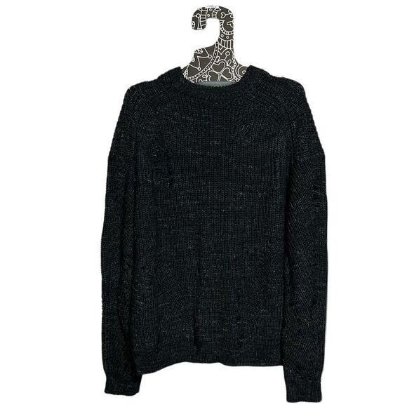 AG Adriano Goldschmied Finn Crewneck Tattered Knit Sweater Distressed - Picture 7 of 13